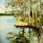 Lake Watercolor Morning By Wayne Wilcox