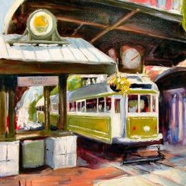 Wayne Wilcox: 'Mainstreet Memphis', 2005 Oil Painting, Cityscape. Artist Description: Main Street and Peabody Place Memphis...