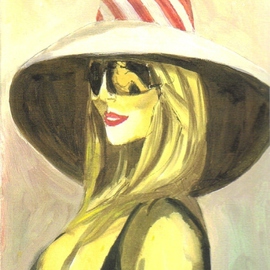 Blonde With Sunglass With Man Reflection, Harry Weisburd