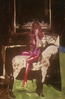 Harry Weisburd: 'Circus Bare Back Rider', 2000 Watercolor, Erotic. Artist Description:  Circus Bare Back Rider - Erotic and Sexy woman bare back rider ...