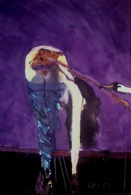 Harry Weisburd: 'Leda and the Swan 5', 1998 Watercolor, Mythology.   Myths Leda , Swan                                                                         ...
