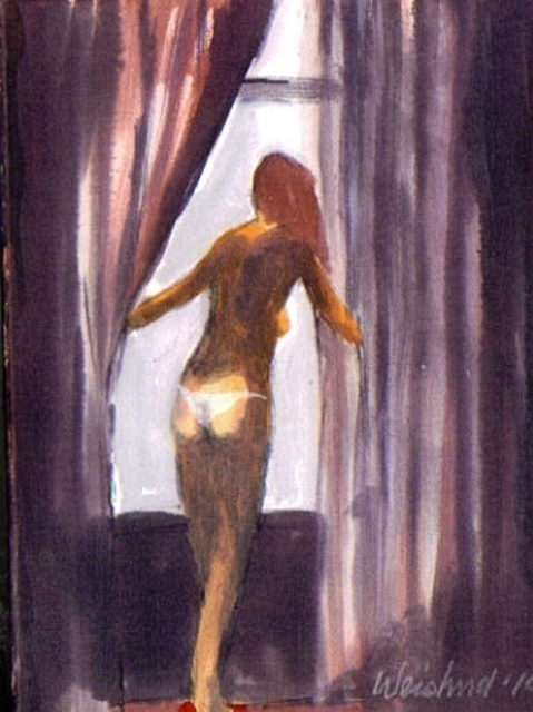 Harry Weisburd  'Nude With White Thong By Window', created in 2010, Original Pottery.