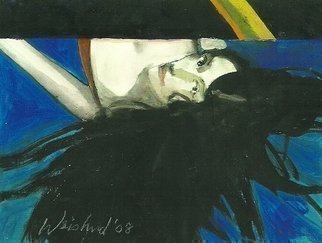 Harry Weisburd: 'Rainbow Hair', 2008 Watercolor, Surrealism.    Surrealism, female , erotic, figurative, realism                                             ...