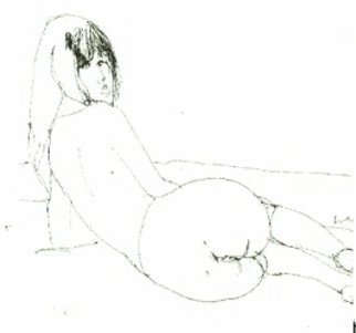Harry Weisburd: 'Susan s Back', 2004 Pen Drawing, Figurative.  Nude   women, female,  Limited edition print of 50, signed and numbered by the artist, unframed  $100 each.                                                                       ...