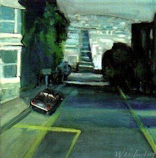 Harry Weisburd: 'Urbanscape', 2009 Watercolor, Cityscape.    Urbanscape - - street scenewith car. Keyword: city, urban, street,          ...