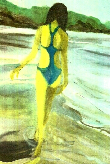 Artist Harry Weisburd. 'Woman Blue Bikini  3D' Artwork Image, Created in 2012, Original Pottery. #art #artist