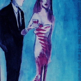 Woman Pink Design Gown With Man , Harry Weisburd