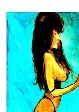 Artist: Harry Weisburd - Title: nude brunnette - Medium: Watercolor - Year: 2019