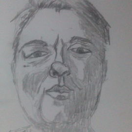 Ervin Weiss: 'face', 2020 Crayon Drawing, Portrait. Artist Description: Face study...