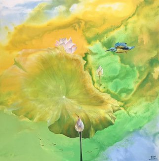 Artist: Weixue Luo - Title: lotus 02 - Medium: Oil Painting - Year: 2020