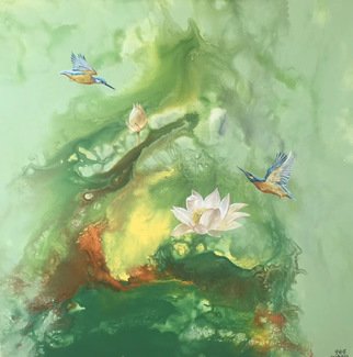 Artist: Weixue Luo - Title: lotus 09 - Medium: Oil Painting - Year: 2020