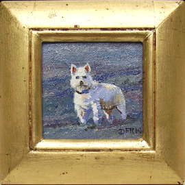 David Welsh: 'One Westie', 2013 Oil Painting, Animals. Artist Description:   A west highland terrier  ...
