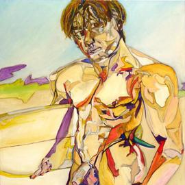 Shannon Russell: 'MIDSUMMER', 2006 Oil Painting, Figurative. Artist Description: Young surfer at dawn Playa Lagosta...