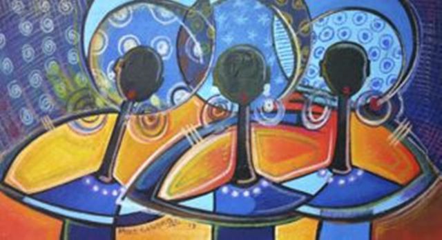 Wilber Mazemu  '3 Friendly Sisters ', created in 2014, Original Painting Other.