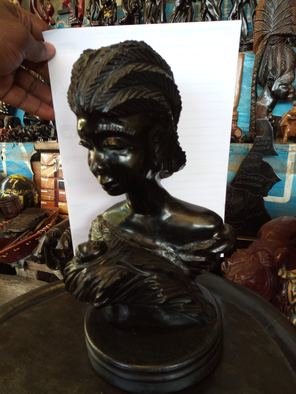 Artist: Dimitri Sonkeng - Title: ebony woman statue of woman - Medium: Wood Sculpture - Year: 2017
