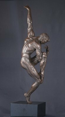 Willem Botha: 'benji the dance of sorrow', 2019 Bronze Sculpture, Figurative. Sculpture Bronze on Stone.  NB PLEASE TAKE NOTE THIS ARTWORK IS AVAILABLE ON ORDER WITH A 6 WEEK LEAD- TIME.  The Dance of Freedom is the First work in the series of my Male Ballet Dancers Collection.  These sculptures have a Limited Edition of 14 ...