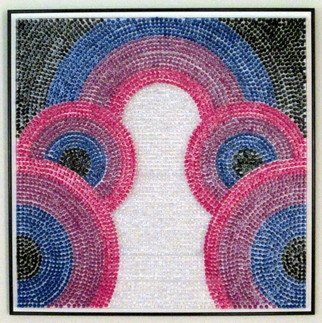 Will Hanlon: 'Glass Door', 2012 Mosaic, Abstract.  6,000 Push Pins on Foam Board ...