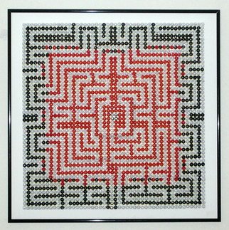 Will Hanlon: 'Mazing', 2013 Mosaic, Abstract.   3,000 Push Pins on Foam Board  ...