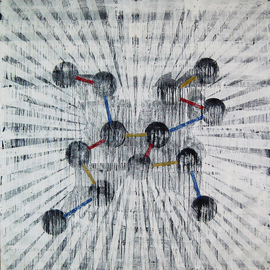 William Dick: 'DALFEK IV', 2015 Other Drawing, Abstract. Artist Description:  Description: The painting portrays a powerful sense of illumination and generates a spiritual atmosphere through its repainting. The geometric patterns are inspired by both ancient tribal symbols and a fascination with the geological formations of the landscape. Each painting therefore evolves out of itself, layer on layer, transforming ...
