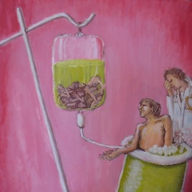 Wendy Lippincott: 'disease', 2019 Oil Painting, Science. Artist Description: Representation of Disease, Sickness, CoronaVirus, Medicine, Testtube, Virus, Corona, Suffering...