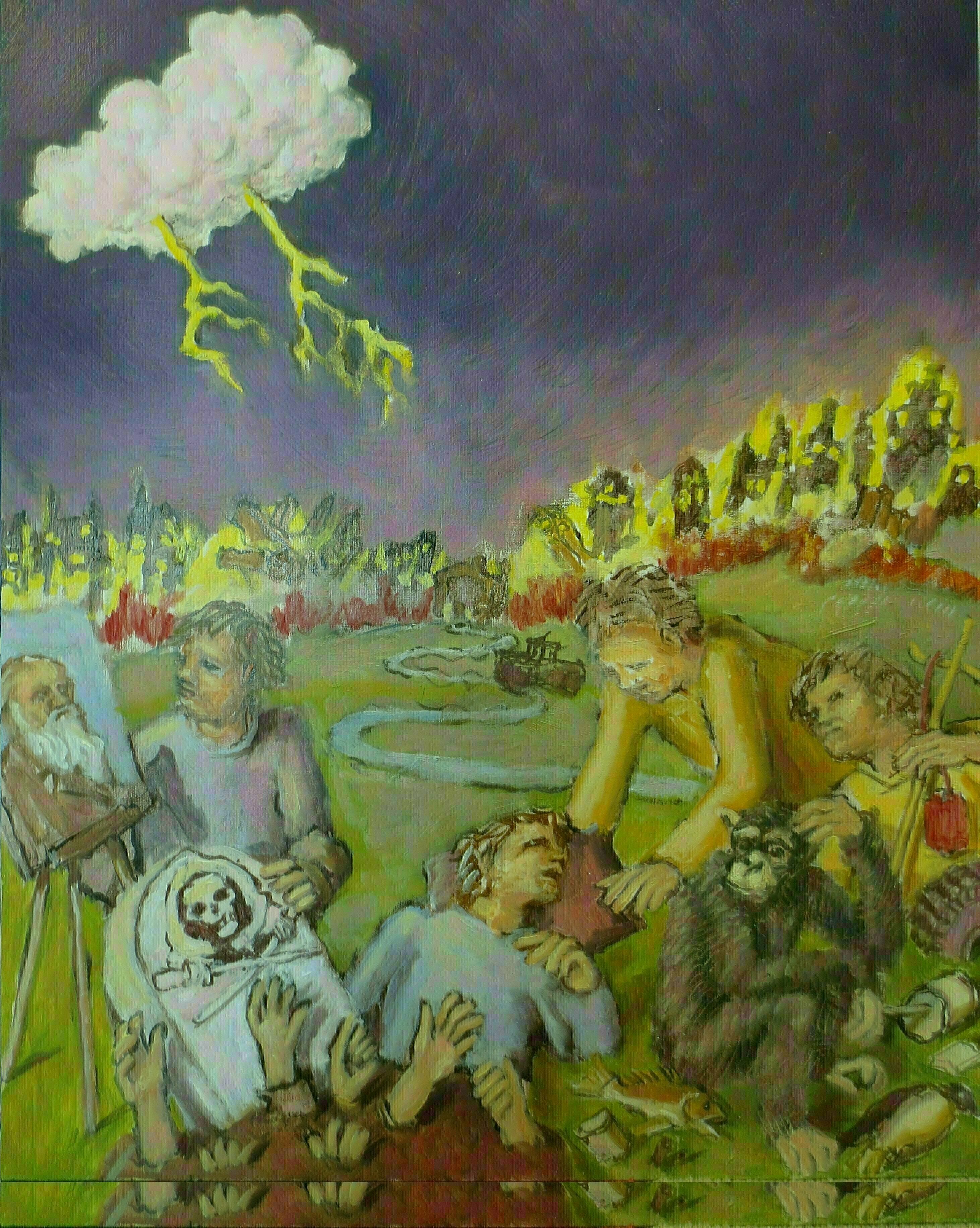 Wendy Lippincott: 'the road to hell', 2020 Oil Painting, Ecological. The Road to Hell is Paved with Good Intentions...