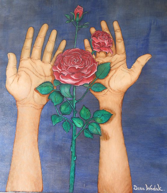 Dana Wodak  'Hart Rose', created in 2014, Original Painting Oil.