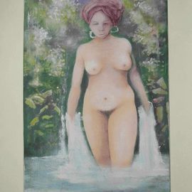 Xavier Mc Phie: 'Oshun', 2012 Acrylic Painting, Mystical. Artist Description: Oshun, the godess of maternity, fertility and beauty. Her element is the water. Filter series. Acrylics and oils on canvas.   ...