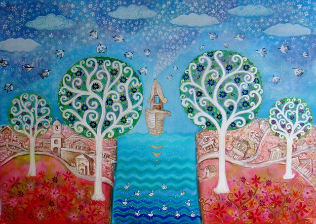 Artist Yana Ilieva. 'When The Spring Came ' Artwork Image, Created in 2013, Original Painting Acrylic. #art #artist