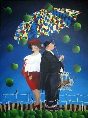 Artist: Yelena Dyumin - Title: Apple Rain - Medium: Acrylic Painting - Year: 2011