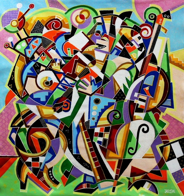 Yosef Reznikov  'Composition Musicians', created in 2019, Original Painting Other.