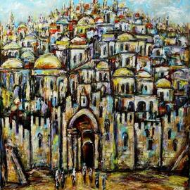 Yosef Reznikov: 'the old jerusalem', 2021 Mixed Media, Architecture. Artist Description: Jerusalem in painting.Jerusalem remains a favorite subject of painting today  many Israeli and foreign artists have managed to realistically or symbolically express the peculiar beauty and special color of the Holy City. This topic is very close to us. We have completed a significant number of paintings ...