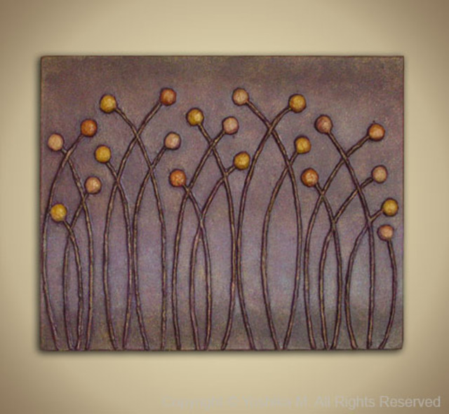 Artist Yoshika Murakami. 'Golden Meadow In Purple Haze' Artwork Image, Created in 2008, Original Mixed Media. #art #artist