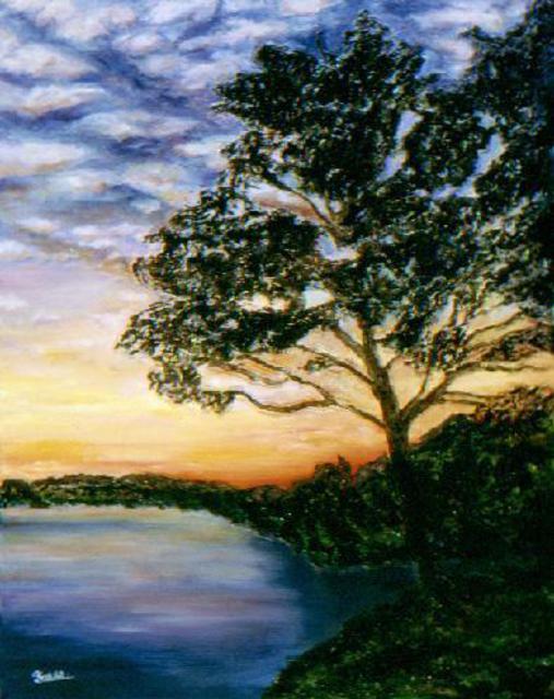 Artist Yoshika Murakami. 'Sunset II' Artwork Image, Created in 2003, Original Mixed Media. #art #artist