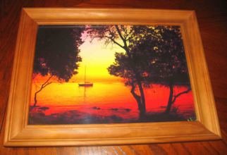 Andrew Young: 'MOON SUNSET At StANDREW ISLAND CROATIA fine artwork', 2013 Mixed Media, Travel.            This art will add a great beauty to your home, office or work place. This piece of art will come without frame. 8. 27