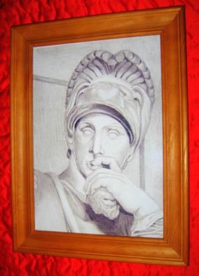 Artist: Andrew Young - Title: PORTRAIT OF GUILIANO MEDICI   bw artwork print pencil style - Medium: Mixed Media - Year: 2011
