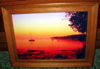 Artist: Andrew Young - Title: SUNSET At StANDREW ISLAND CROATIA  canvas artwork very colorful - Medium: Mixed Media - Year: 2013