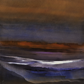 Nicholas Down: 'Long After Dusk', 2006 Oil Painting, Abstract Landscape. Artist Description:  Oil on Gesso ...
