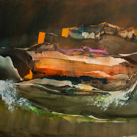 Nicholas Down: 'Still Higher', 2014 Oil Painting, Abstract Landscape. Artist Description:  Oil on Gesso Panel...