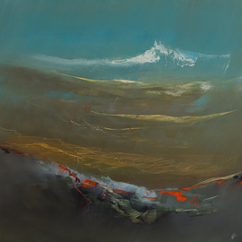 Nicholas Down: 'The Last of the Snow', 2014 Oil Painting, Abstract Landscape. Artist Description:  Oil on Gesso Panel ...