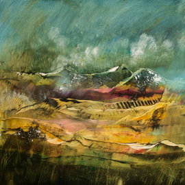 Nicholas Down: 'awakening', 2018 Oil Painting, Abstract Landscape. Artist Description: Oil on Gesso Panel...