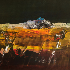 Nicholas Down: 'sacred land', 2017 Oil Painting, Abstract Landscape. Artist Description: Oil on Gesso Panel...