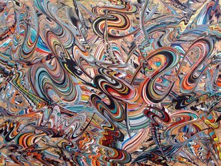 Yucel Donmez: 'Just one in  six billions', 2009 Acrylic Painting, Abstract.  Yucel Donmez develop his own technique and style and using since 1983. Just one in  six billions one of his paintings.   ...