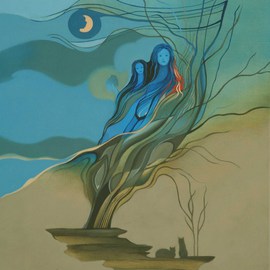 Terry Zarate: 'Wood Nymphs', 2008 Oil Painting, Mythology. 