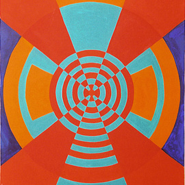 Rickie Dickerson: 'Bullseye', 2000 Oil Painting, Geometric. Artist Description:   I was a draftsperson. . .  ...