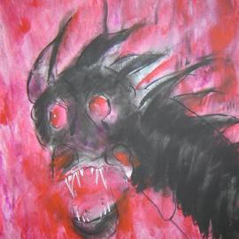 Rickie Dickerson: 'Jabberwocky', 2002 Acrylic Painting, Animals. Artist Description: So many times what I paint is a direct response to what is happening in my guts. I wanted to bite somebody!...