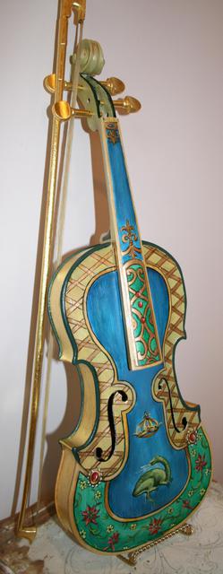 Marsha Bowers  'Painted Violin Project', created in 2013, Original Drawing Pencil.