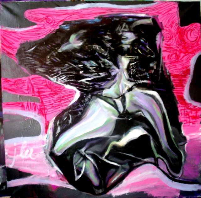 Artist Juris Libeks. 'Pink ' Artwork Image, Created in 2016, Original Painting Acrylic. #art #artist