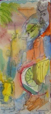 Dana Zivanovits: 'DAVID AND BATHSHEEBA', 2006 Watercolor, Judaic. Artist Description:  Watercolor on Utrecht all cotton acid free paper- a signed and dated Zivanovits original. SIZE 8 1/ 2