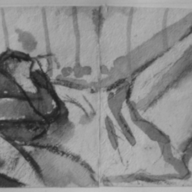 Dana Zivanovits: 'EROTIC INK DRAWING  3', 2001 Ink Painting, Erotic. Artist Description:  India ink and charcoal on acid free, hand made paper- a signed and dated Zivanovits original. SIZE: 5 1/ 2