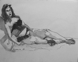Dana Zivanovits: 'GAIL', 1988 Ink Painting, Erotic. Artist Description:   India ink on acid free paper- a signed and dated Zivanovit' s original....